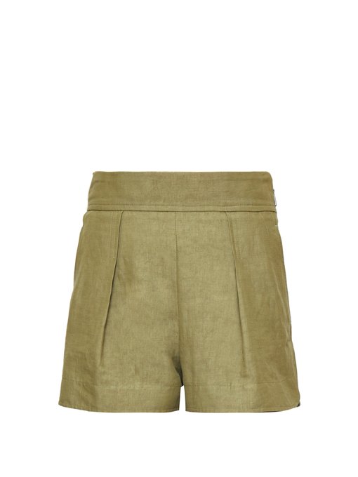 pleated front shorts