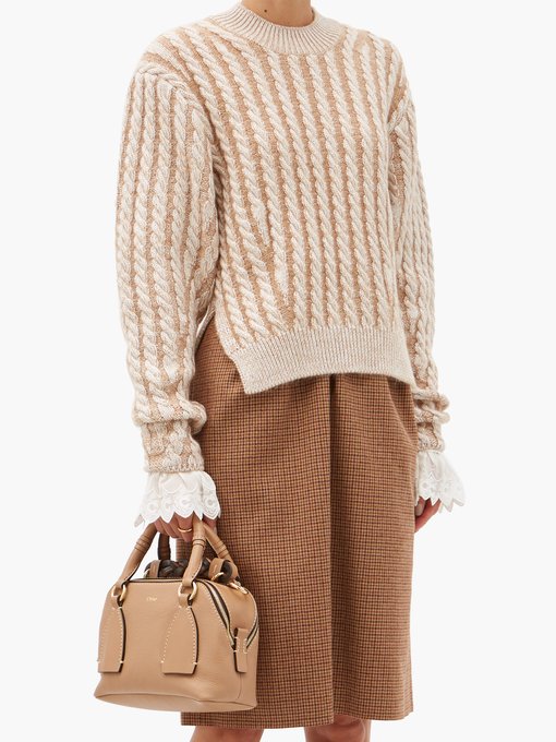 Chunky Cable Knit Side Slit Wool Blend Sweater Chloe Matchesfashion Uk