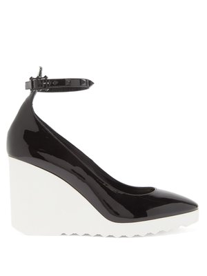 patent leather wedges