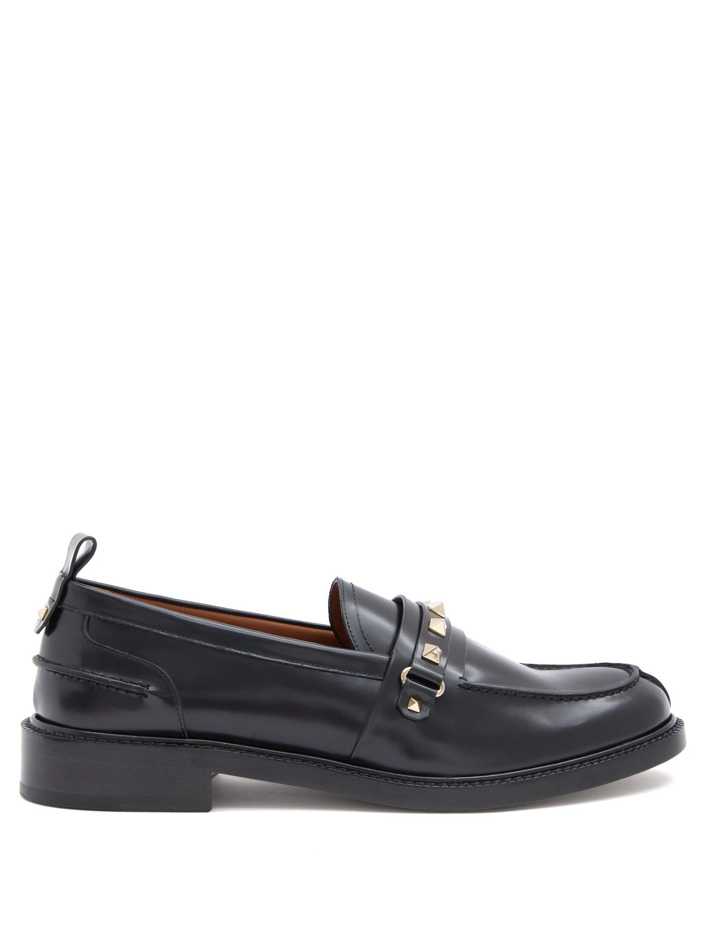 Rockstud leather penny loafers 