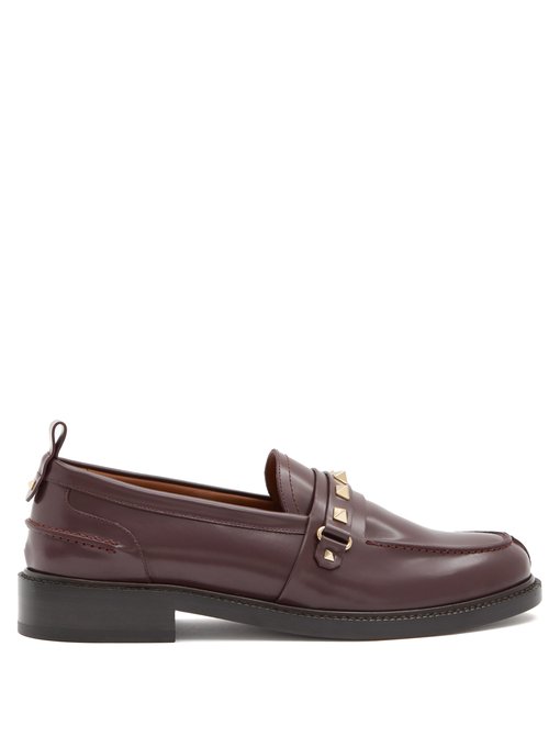 Rockstud patent-leather loafers 