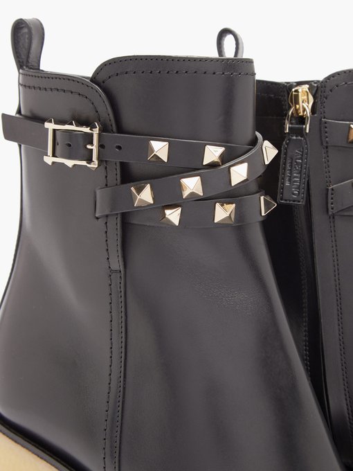 valentino garavani leather ankle boots