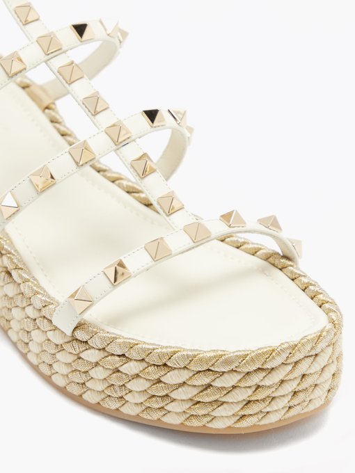 Torchon Rockstud leather wedge sandals 