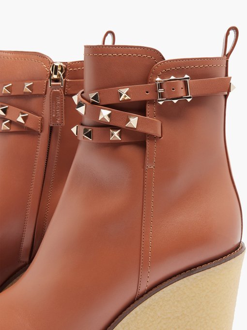 leather wedge ankle boot