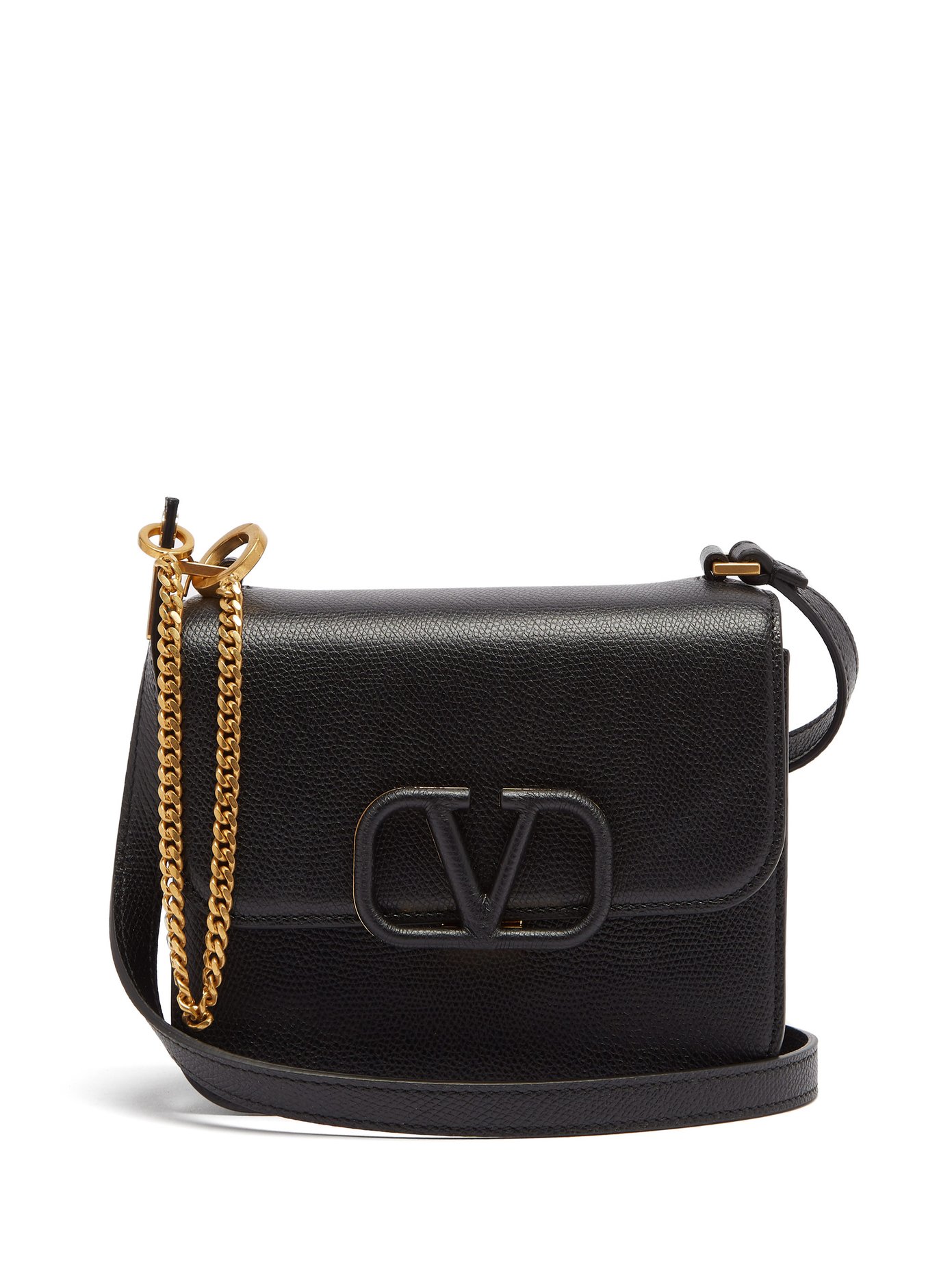 V-sling small leather shoulder bag 