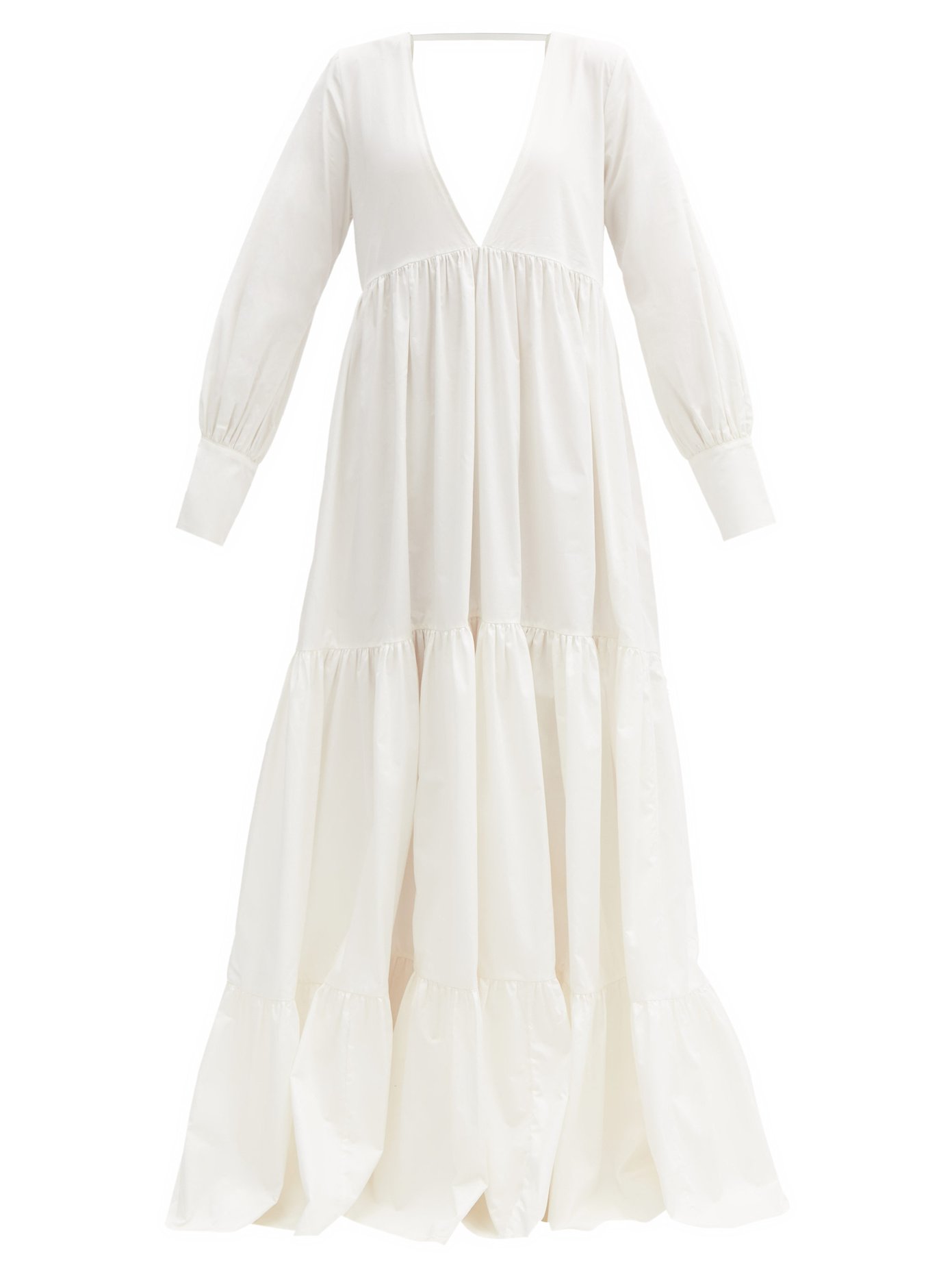 white cotton tiered dress