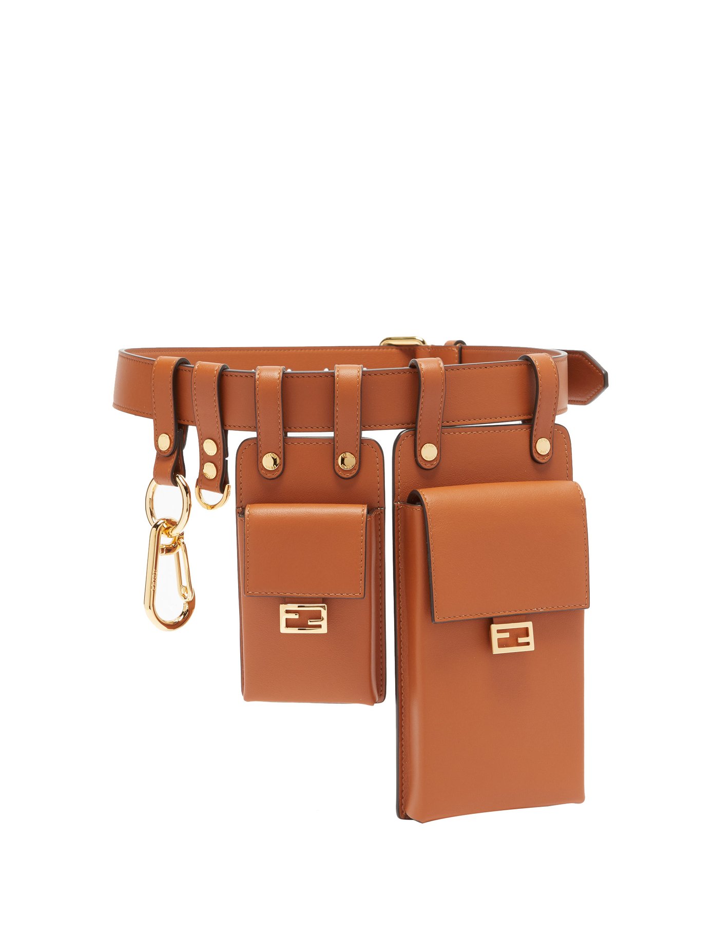Multi-pouch leather utility belt 