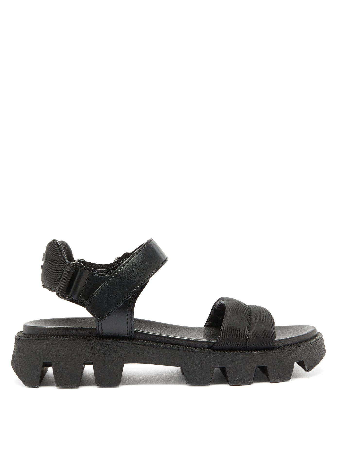 Leather and nylon sandals | Prada 