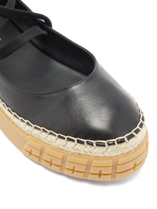 Rubber-sole leather espadrilles | Prada 