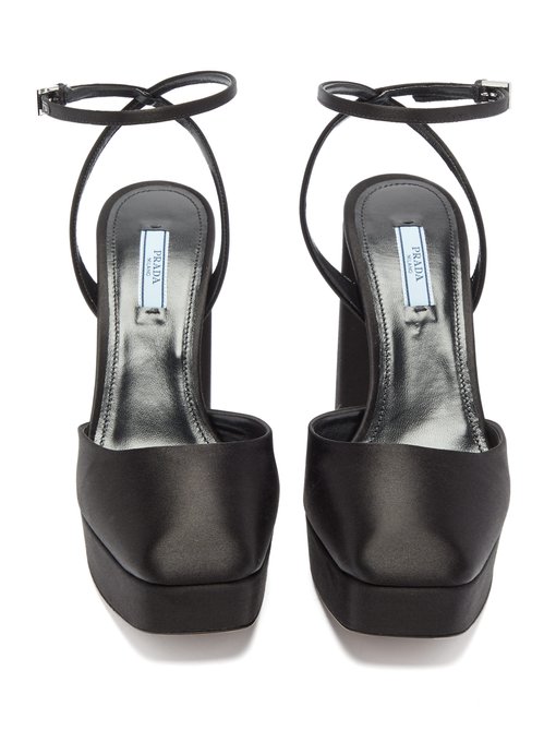Square-toe satin platform sandals | Prada | MATCHESFASHION UK