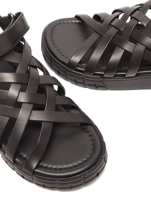 Trek Sole Leather Sandals Prada Matchesfashion Uk