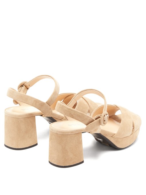 prada suede and raffia platform sandals