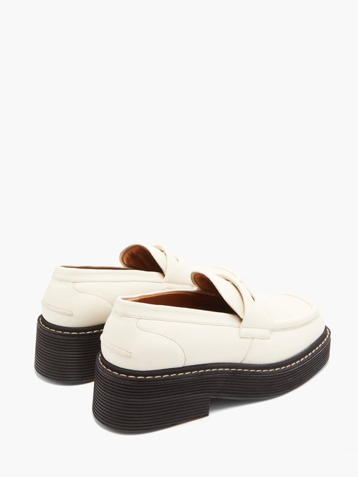 chunky white loafers