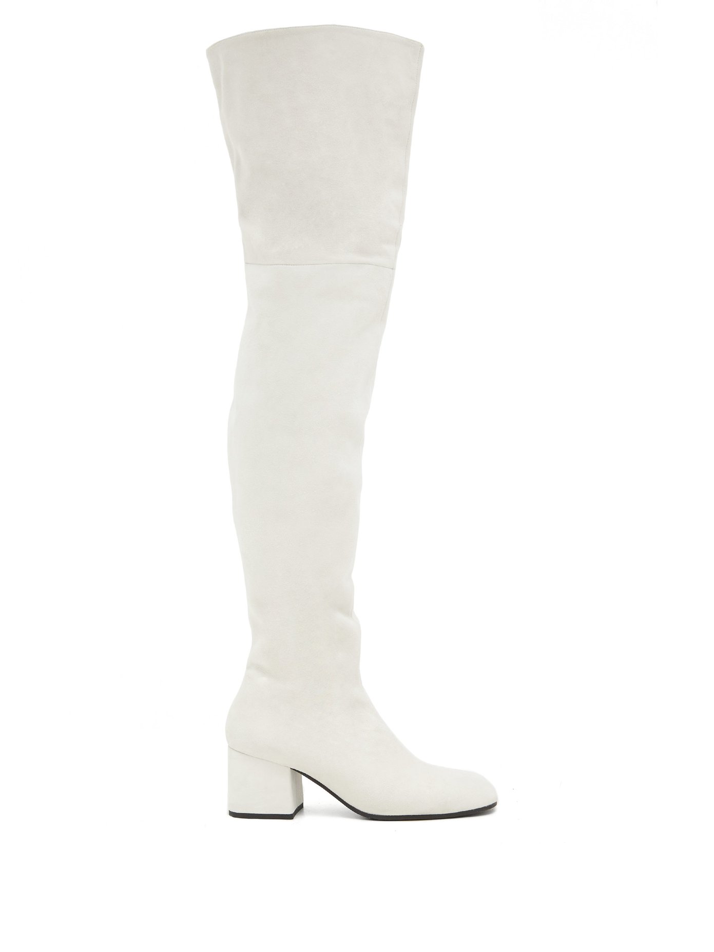 grey suede over the knee boots uk