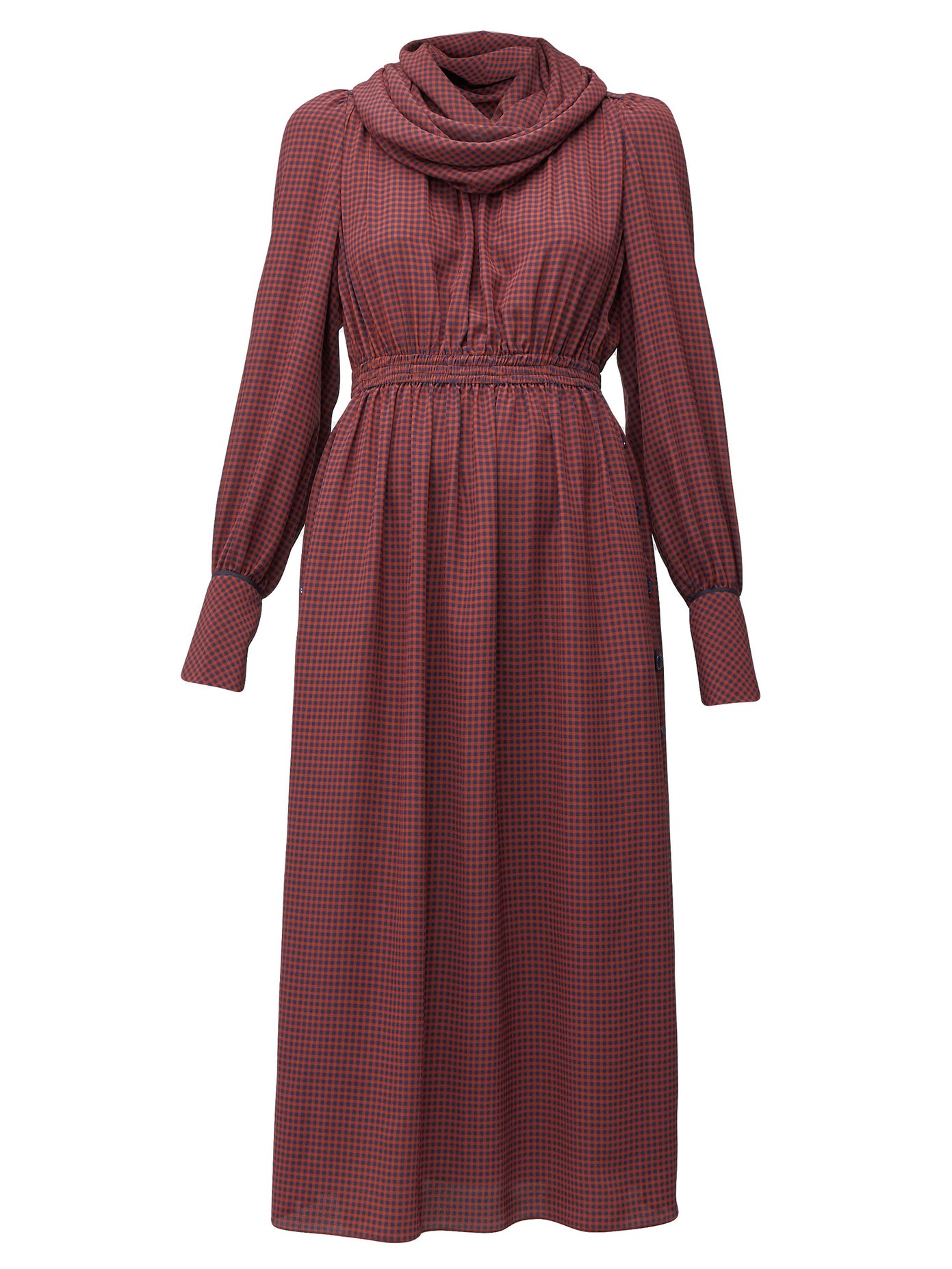 cowl neck silk midi dress