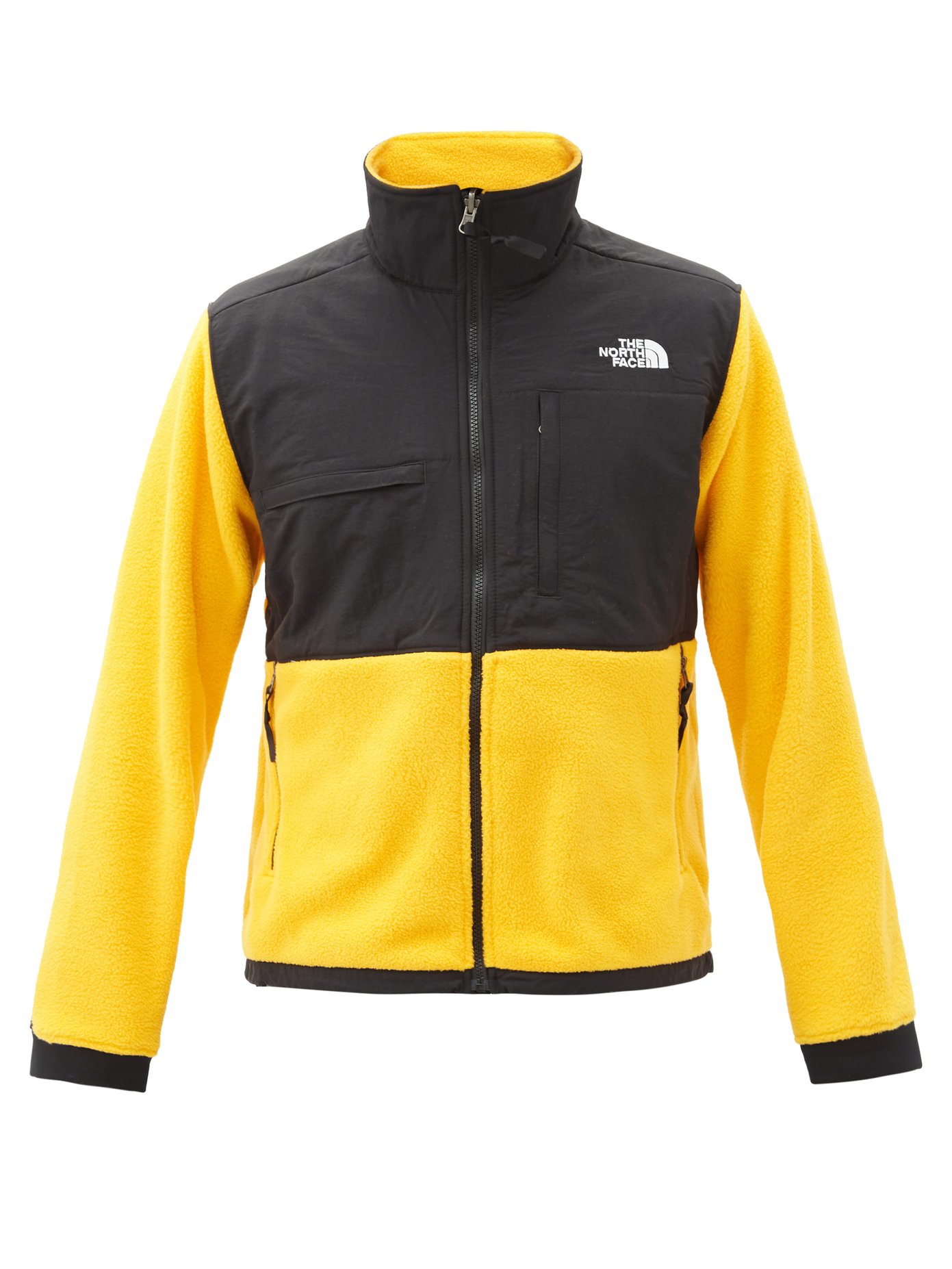 yellow north face fleece jacket