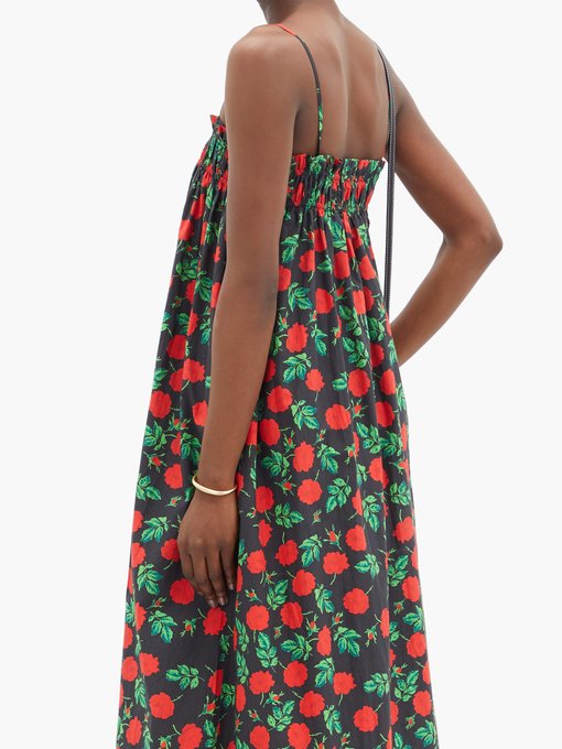 rose print midi dress