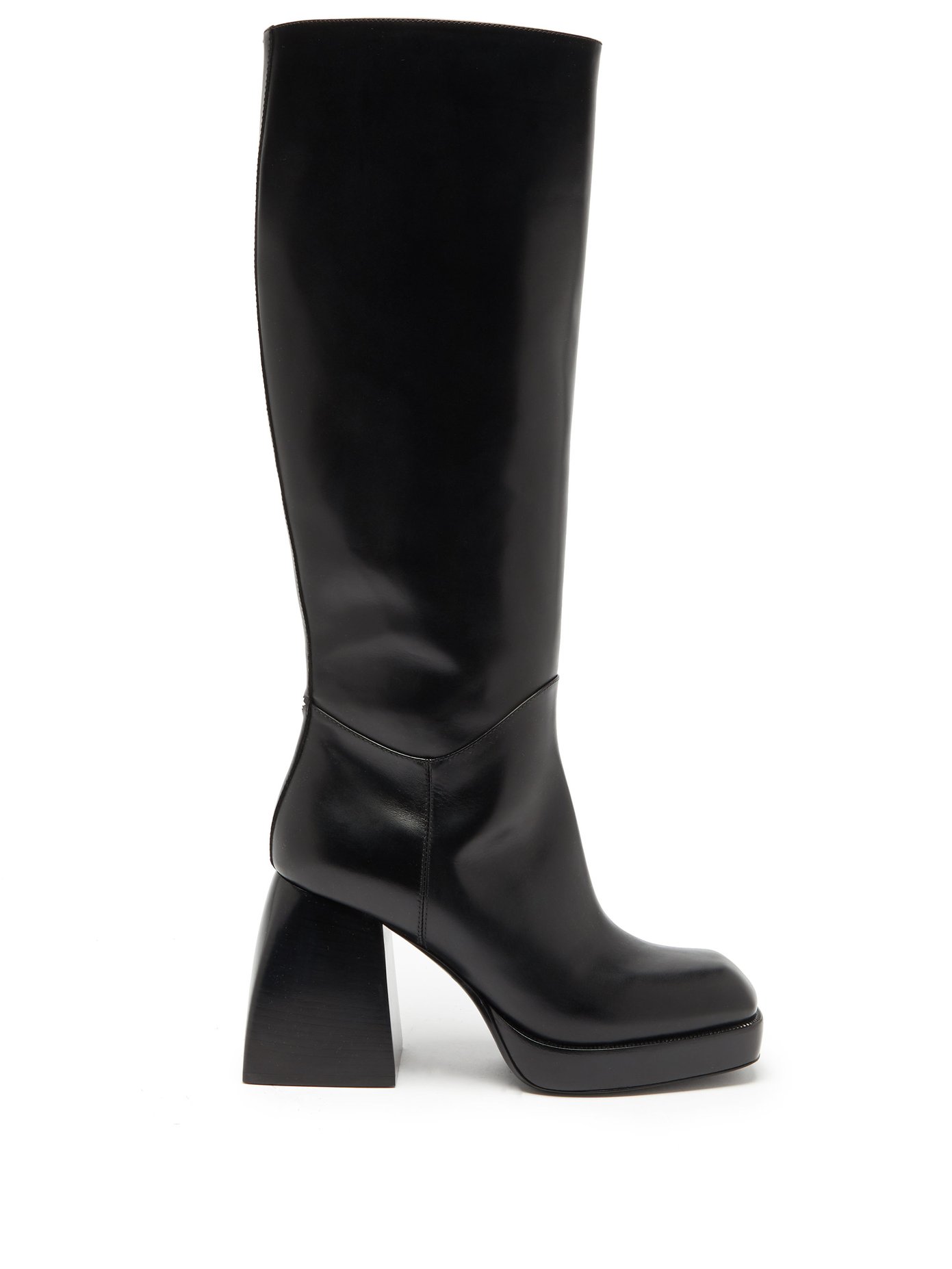 black platform knee high boots