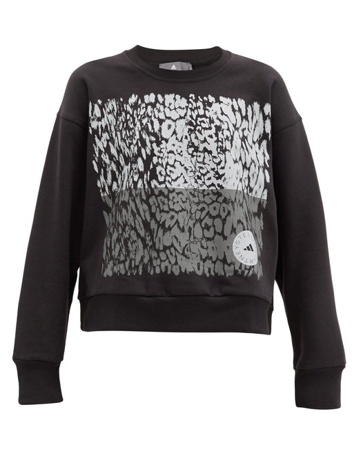 Leopard-print cotton-blend sweatshirt 