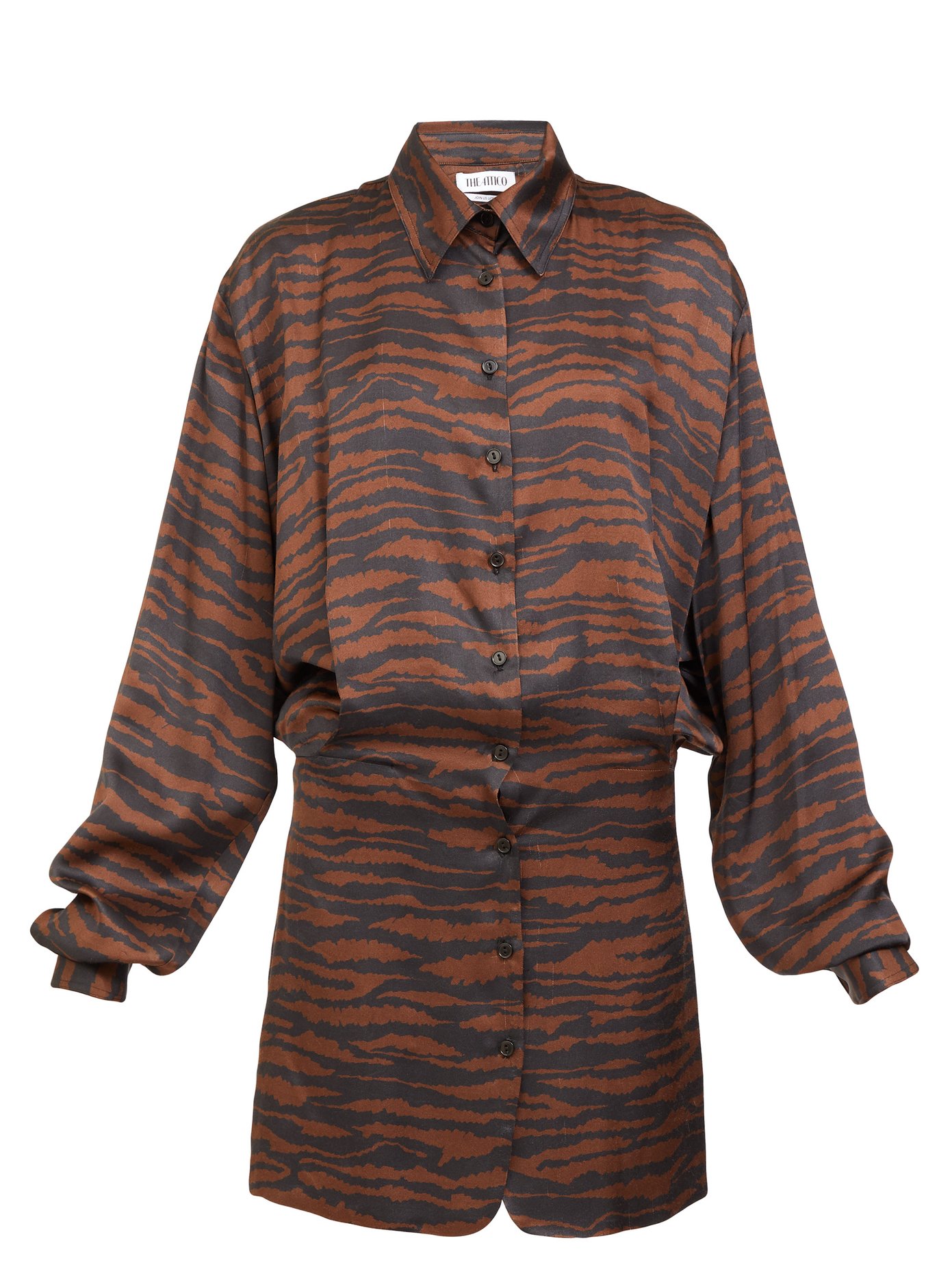 tiger print shirt dress