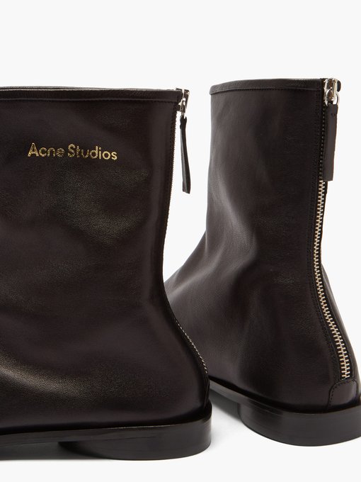 ankle boots with zip at back