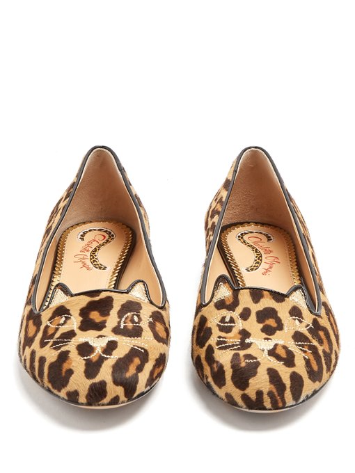 Kitty leopard-print calf-hair flats | Charlotte Olympia | MATCHESFASHION US