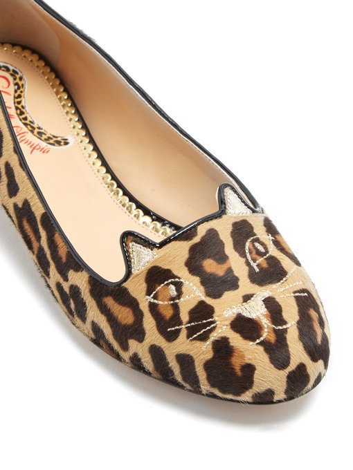 Kitty leopard-print calf-hair flats | Charlotte Olympia ...