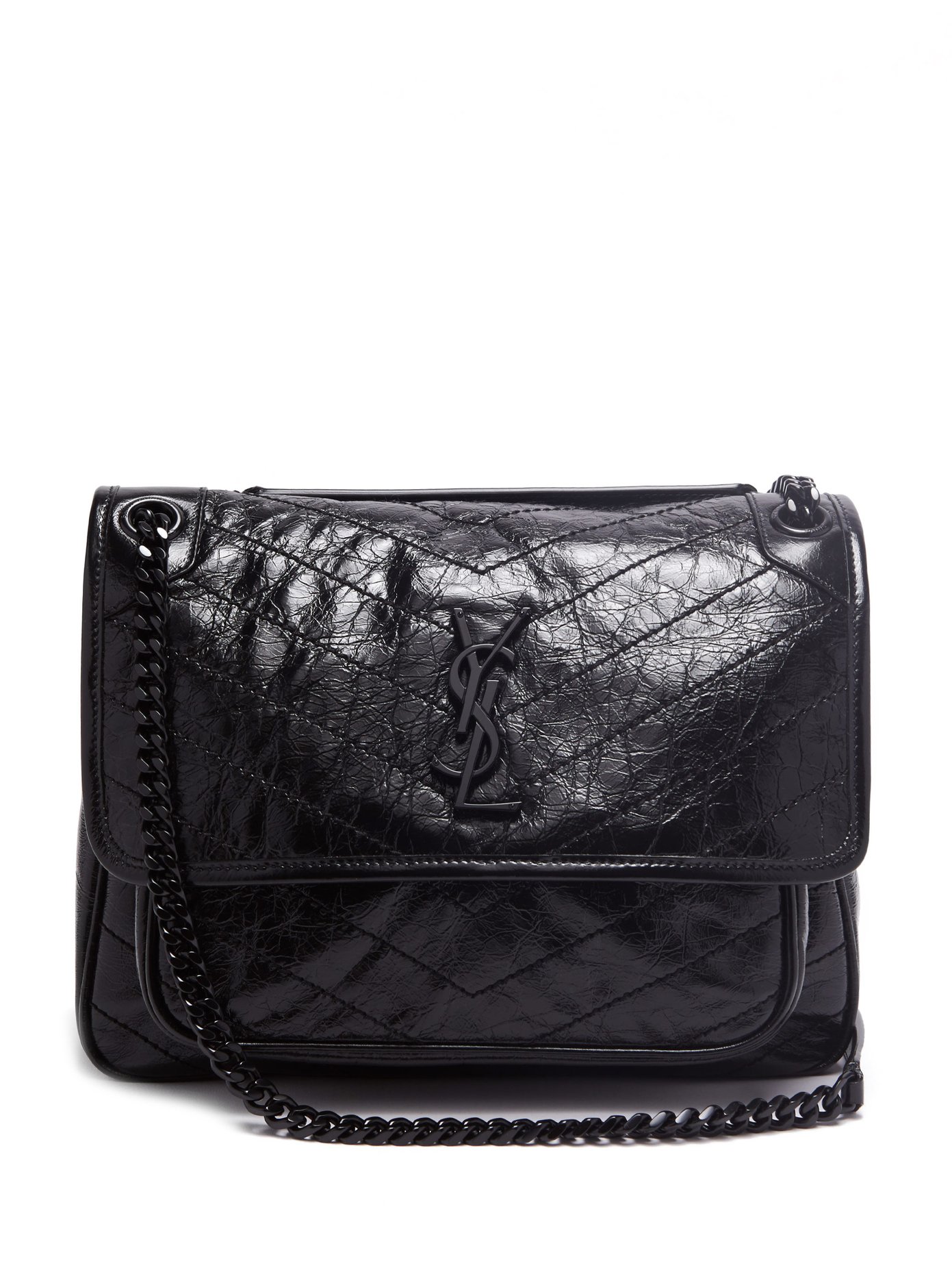 saint laurent medium niki monogram leather shoulder bag