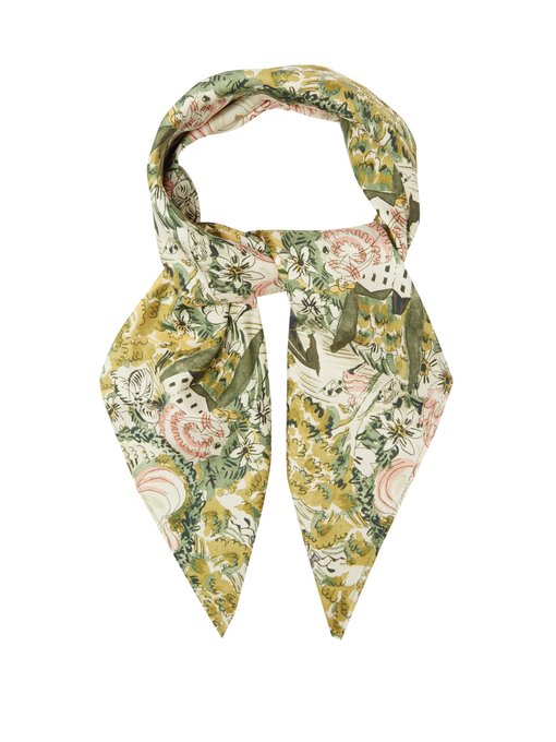 floral silk scarf