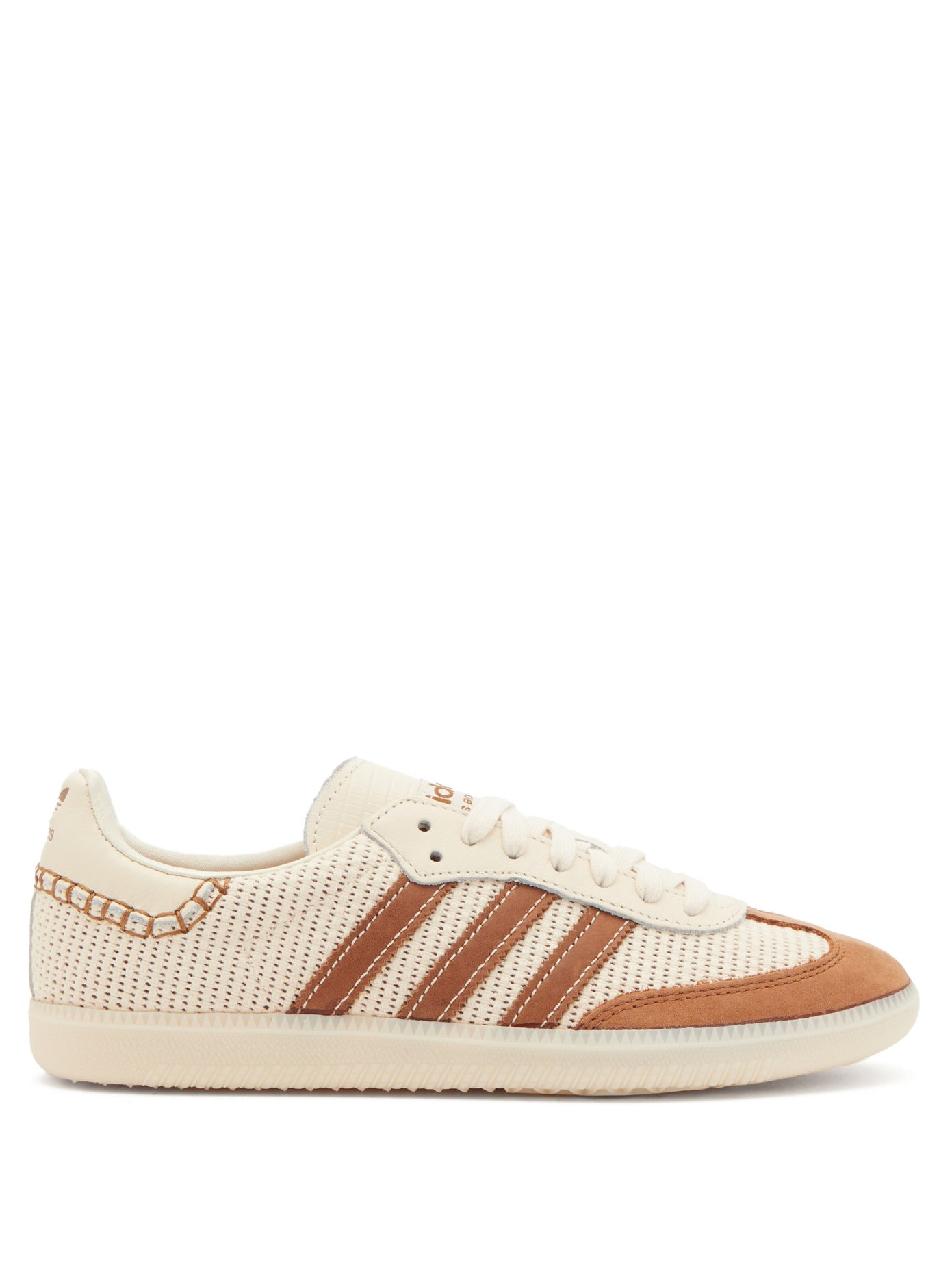 SL72 woven cotton and leather trainers 