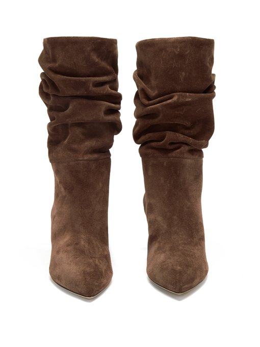 suede slouch booties
