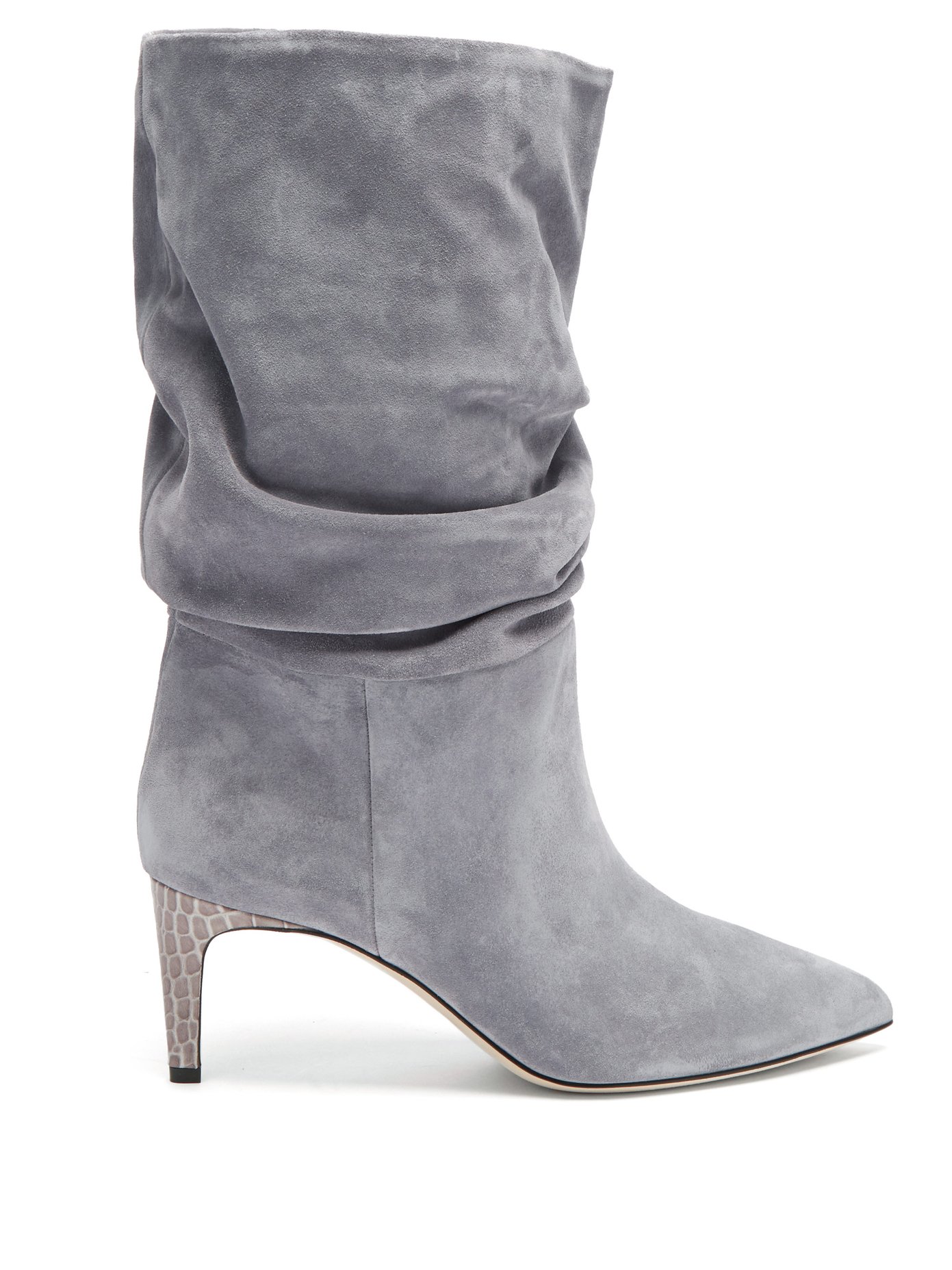 Slouchy python-effect leather ankle 
