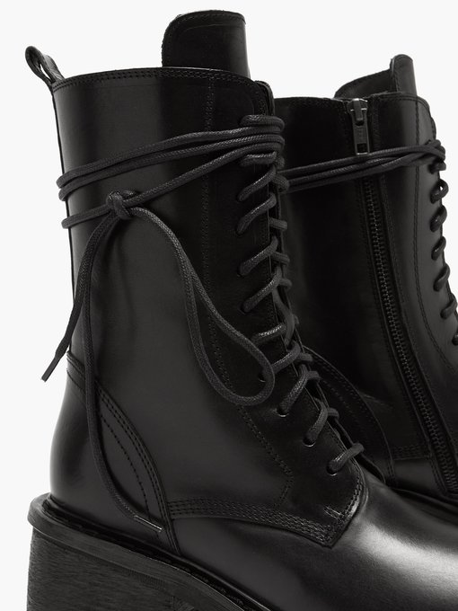 block heel booties leather
