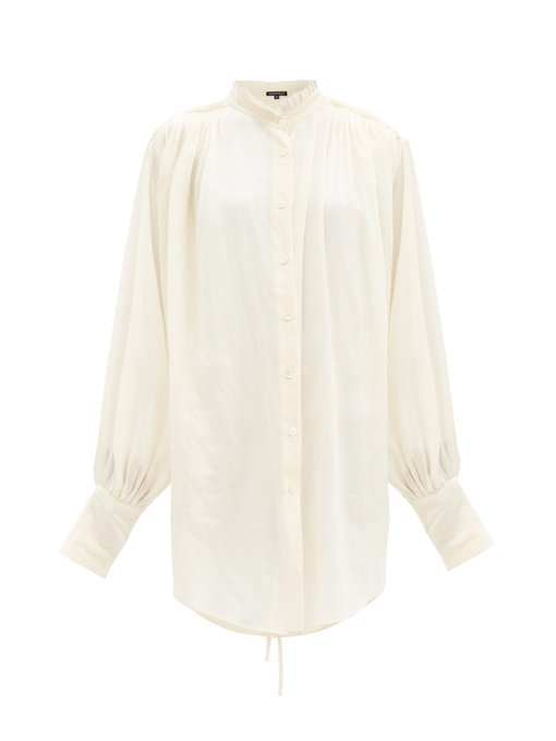 Pleated-neck cotton-gauze blouse | Ann Demeulemeester | MATCHESFASHION US