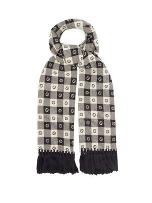 gucci gg logo wool scarf