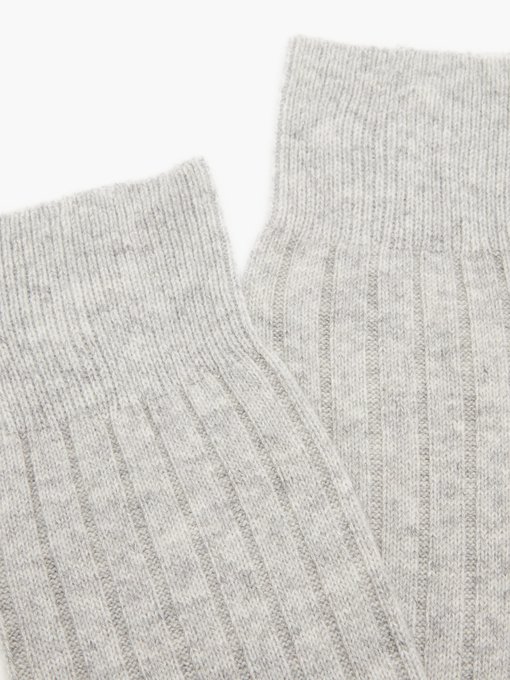 Rib-knitted cashmere-blend socks 