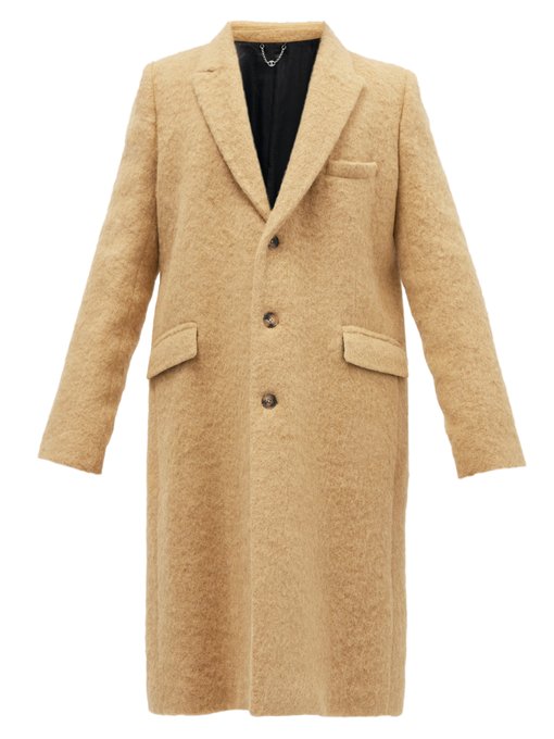 camel single breasted formal coat