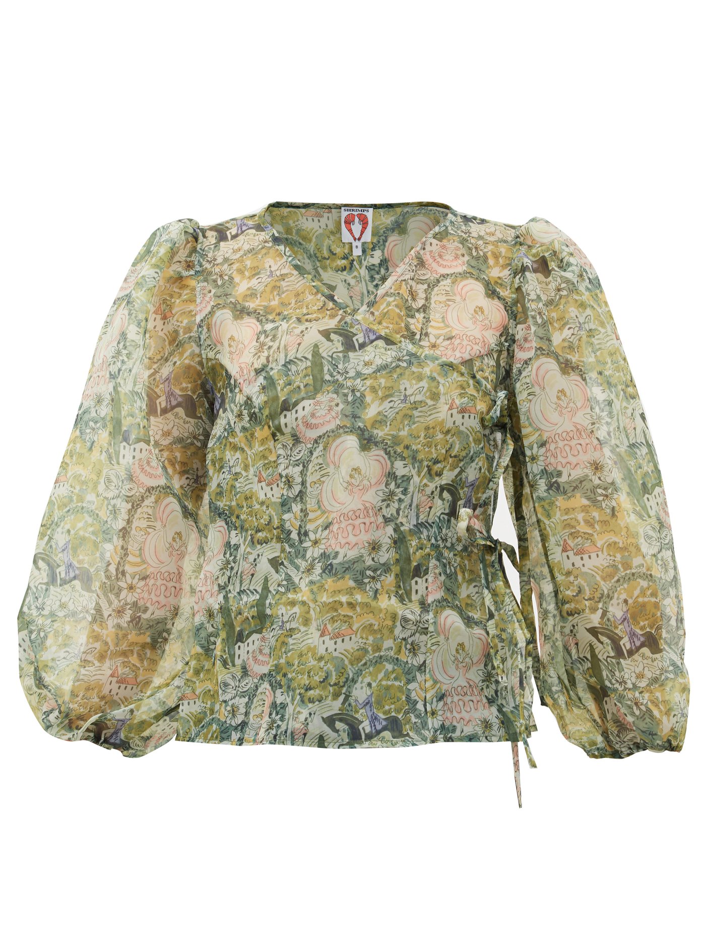 floral print organza blouse
