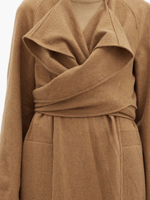 Draped wrap-front wool coat | Lemaire | MATCHESFASHION US