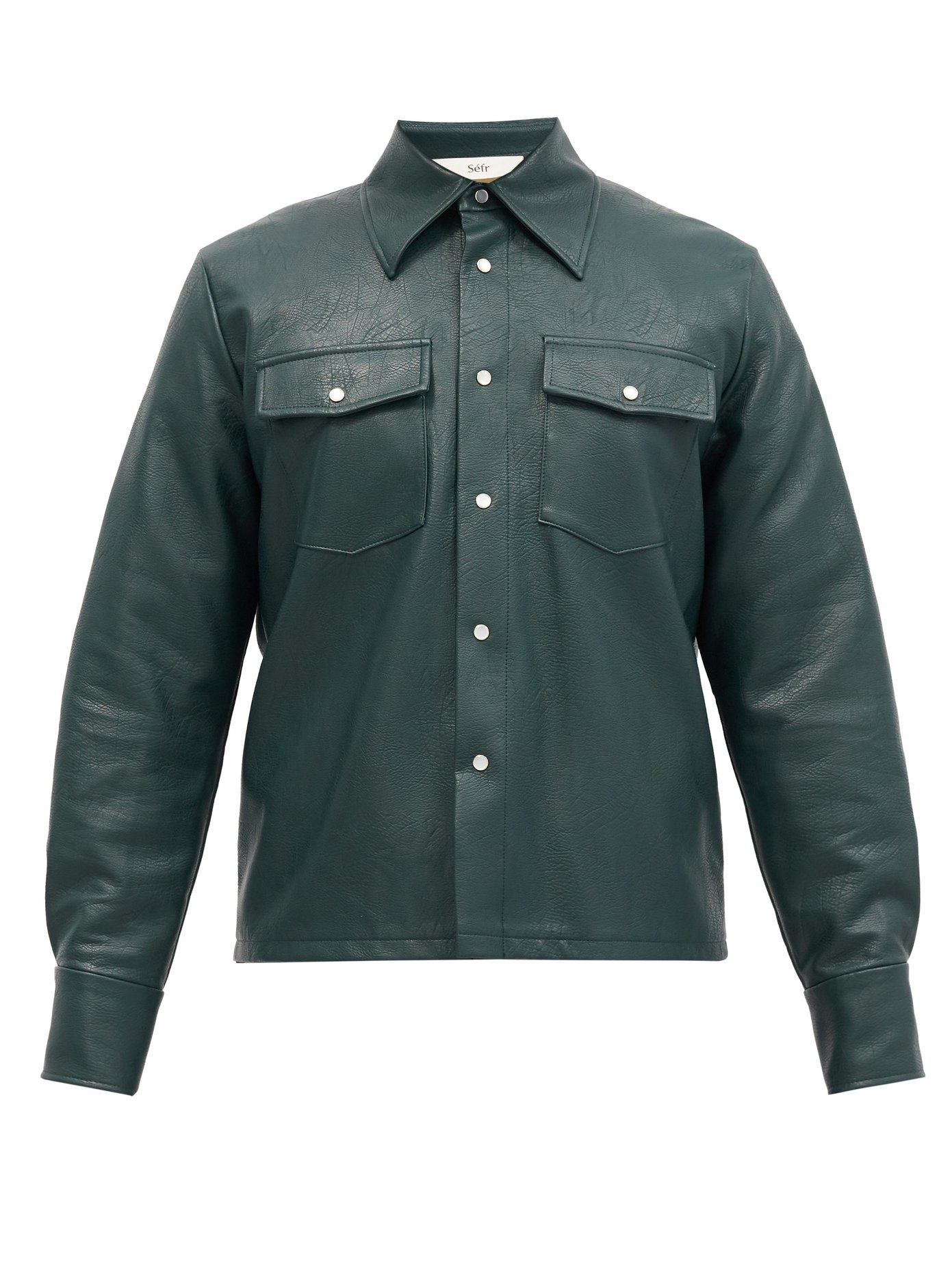 Matsy faux-leather trucker jacket 