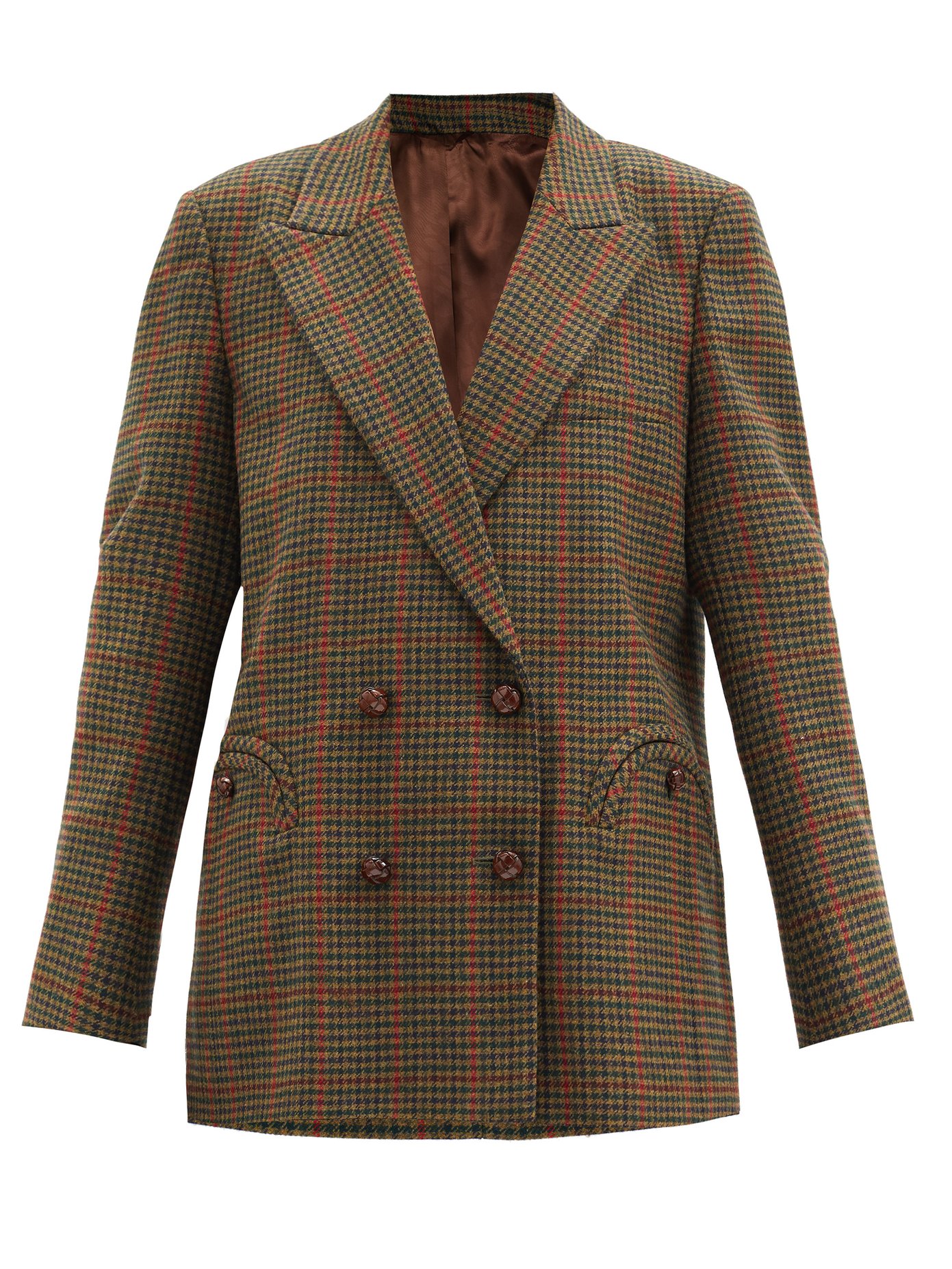 Blazé Milano Drum Beat checked wool-twill suit jacket