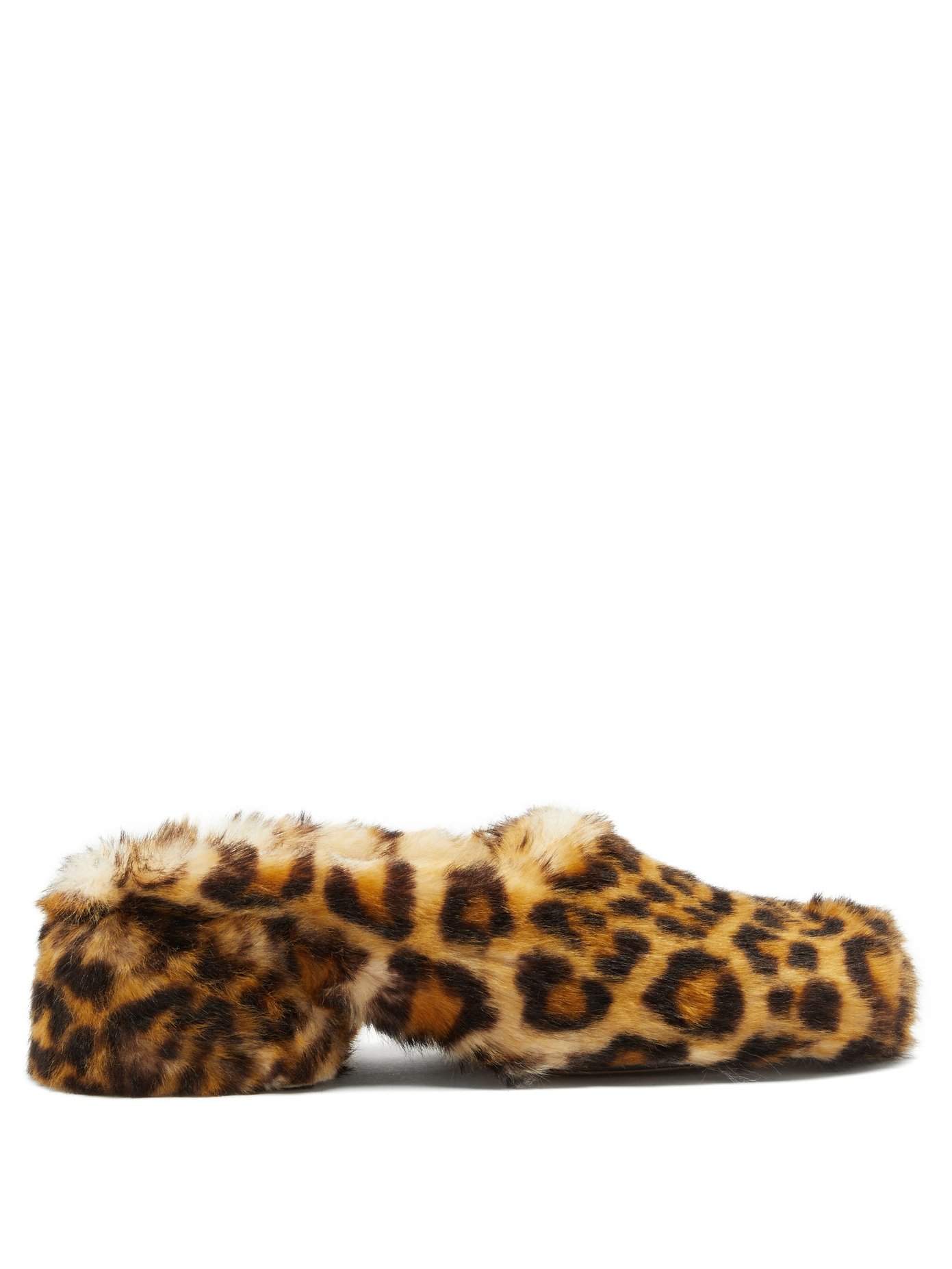Tabi split-toe leopard-print faux-fur 