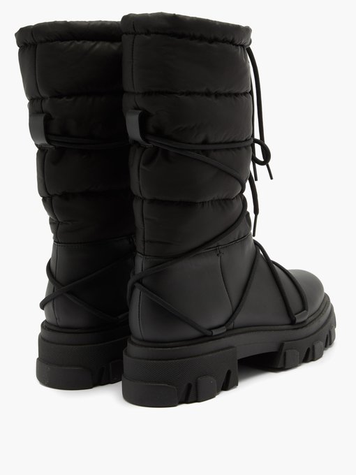 Quilted leather snow boots | Ganni 