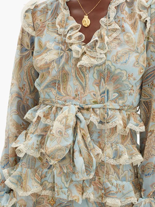 Ladybeetle tiered paisley-print silk dress | Zimmermann | MATCHESFASHION US