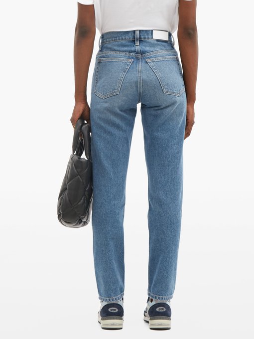 high waisted straight leg cropped jeans
