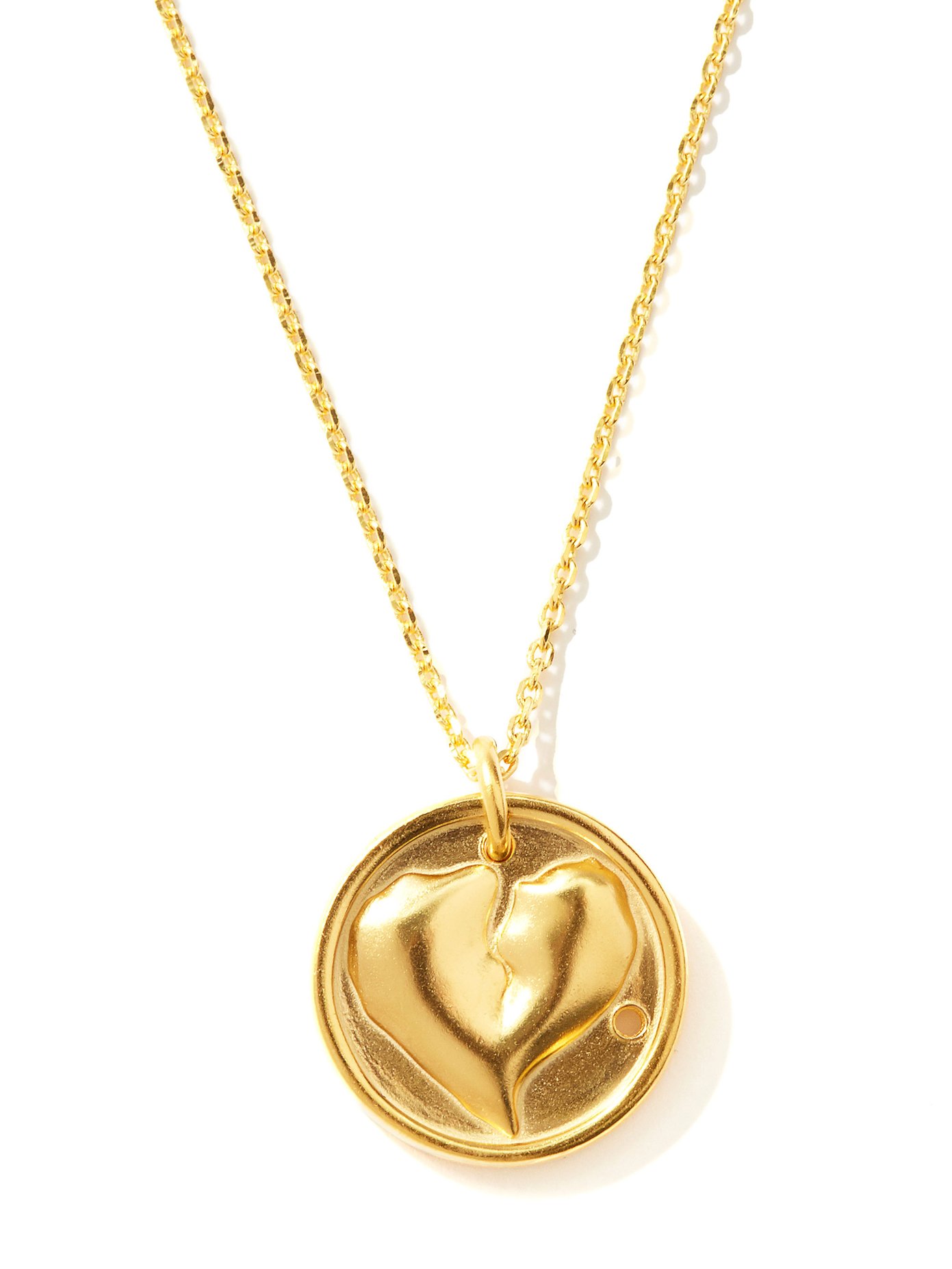 Broken Heart gold-plated brass pendant 