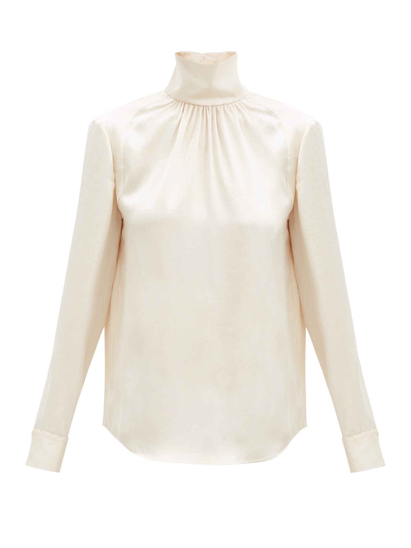 high neck silk top