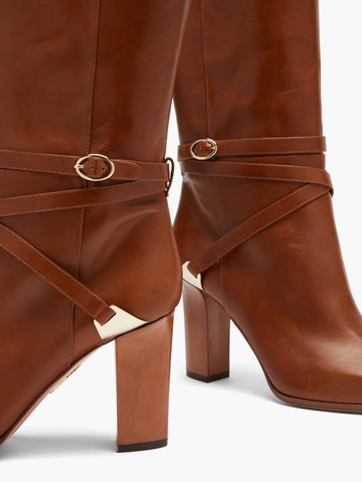 Saddle 90 leather below-the-knee boots 