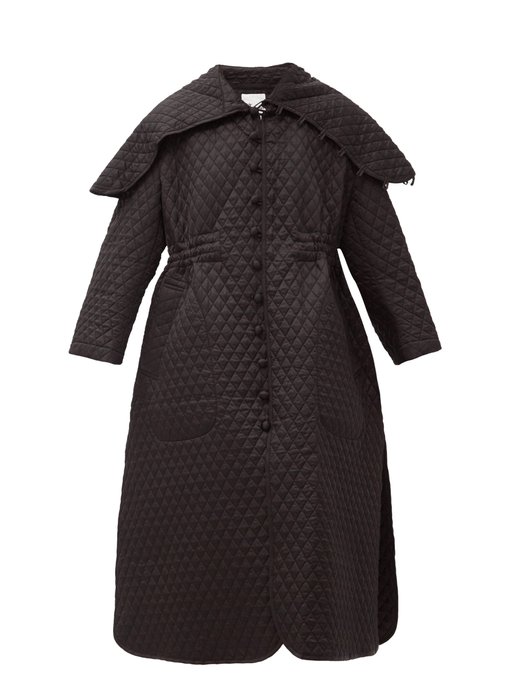 Exaggerated-collar matelassé coat | Noir Kei Ninomiya | MATCHESFASHION US