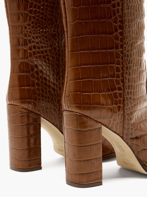 crocodile square toe boots
